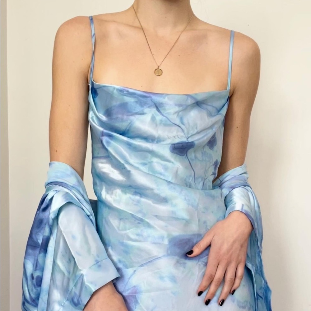 Vintage Tie Die Silky Sleep Set (nightgown & robe)